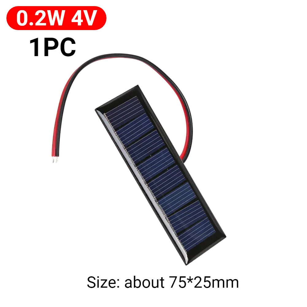 5W 5V/12V 1W 3V Mini Solar Panel Polysilicon Solar Epoxy Panel Module Light Cell Battery Charger for 3-12V Battery Charging