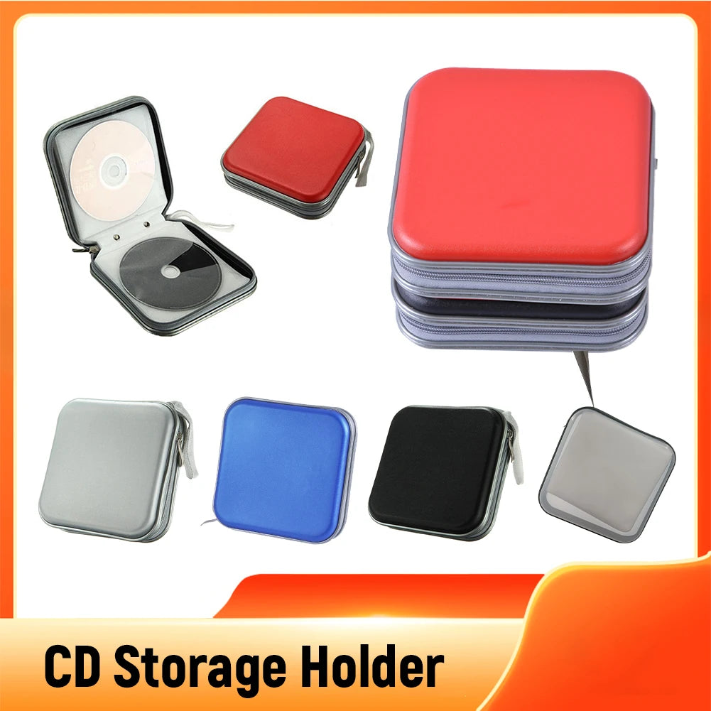40 Capacity Compression CD Package Portable CD DVD Case EVA Storage Bag with Zipper for Home Office Car CD Box Accessories