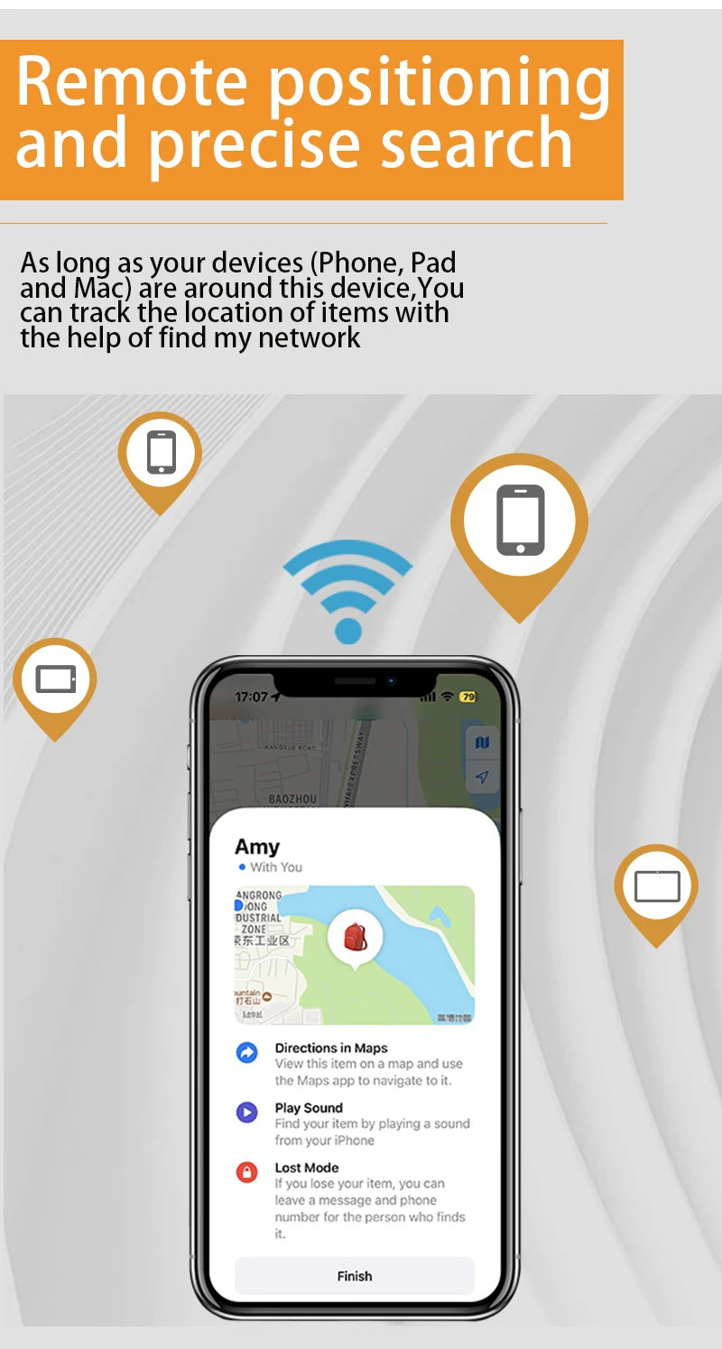 Long-Distance Tracker Positioning Far Away Finder for Apple Find My Voice Locate Suitcase Keys Bag Toys Smart Tag for IOS iPhone