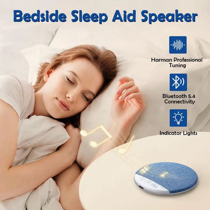Under Pillow Mini Speaker 5.4 Hifi Stereo Sound Machine White Noise With 30/60/90 Min Timer For Bedroom Sleep