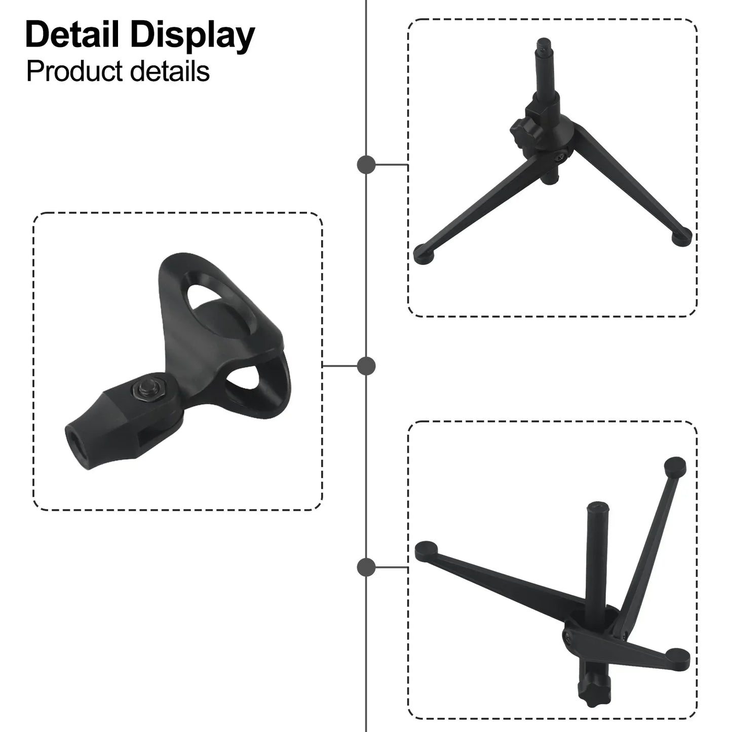 Microphone Stands Desktop Tripods Mini Portable Table Stand Adjustable Mic Stand Mic Clip Holder Bracket Lightweight Brackets