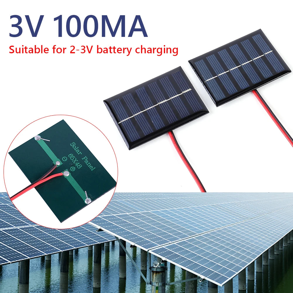 5W 5V/12V 1W 3V Mini Solar Panel Polysilicon Solar Epoxy Panel Module Light Cell Battery Charger for 3-12V Battery Charging
