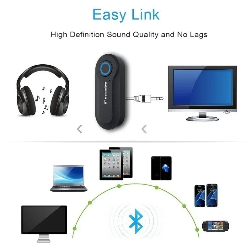 Wireless Bluetooth 4.0 Transmitter Stereo 3.5mm Audio Music Adapter for TV Phone PC TV DVD PC MP3