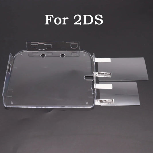 Plastic Clear Crystal Shell Skin Case Cover For New 2DS 3DS XL LL NDSL For DSi NDSi XL LL Screen Protective Film