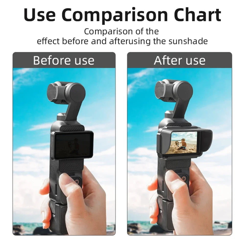 1PCS Sun Shade Quickly Release Sun Shade Cover Light Shielding Lightweight Screen Shade Camera Accessories for DJI Osmo Pocket 3