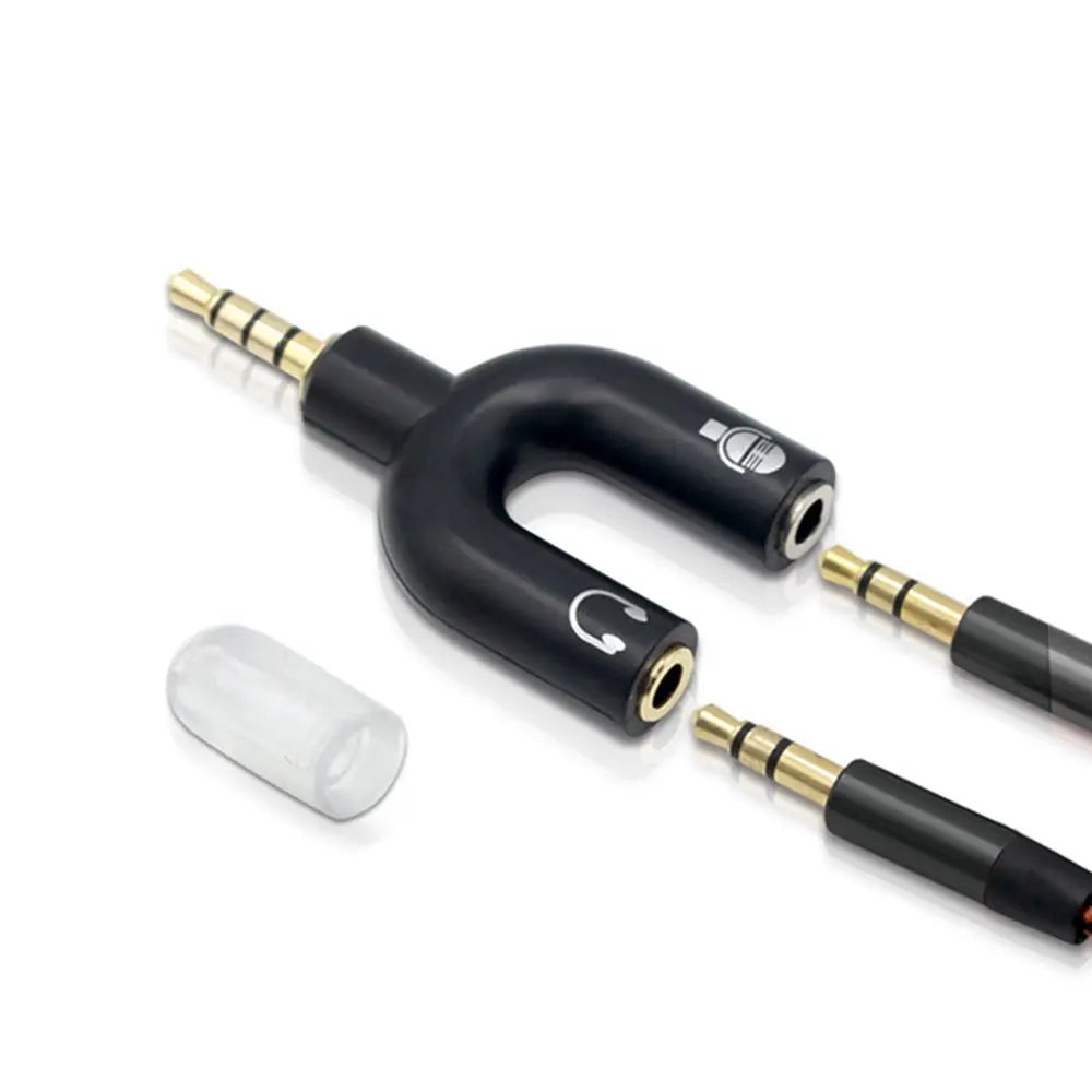 3.5mm Headphone Mic Splitter Adapter U-shaped Stereo 3.5mm 1 To 2 Audio Splitter Adapter for PS4 PC Laptop Ear Headset Cables