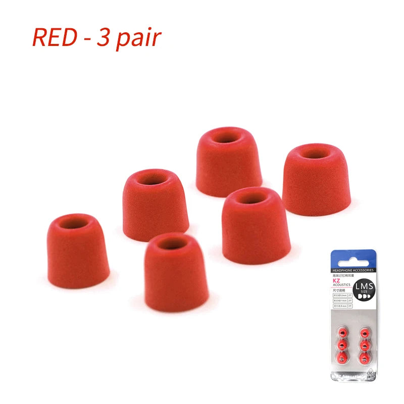 KZ 3Pair(6pcs) Noise Isolating Comfortble Memory Foam Ear Tips Ear Pads Earbuds For In Earphone For KZ Headphones ZSX EDXPro PR3
