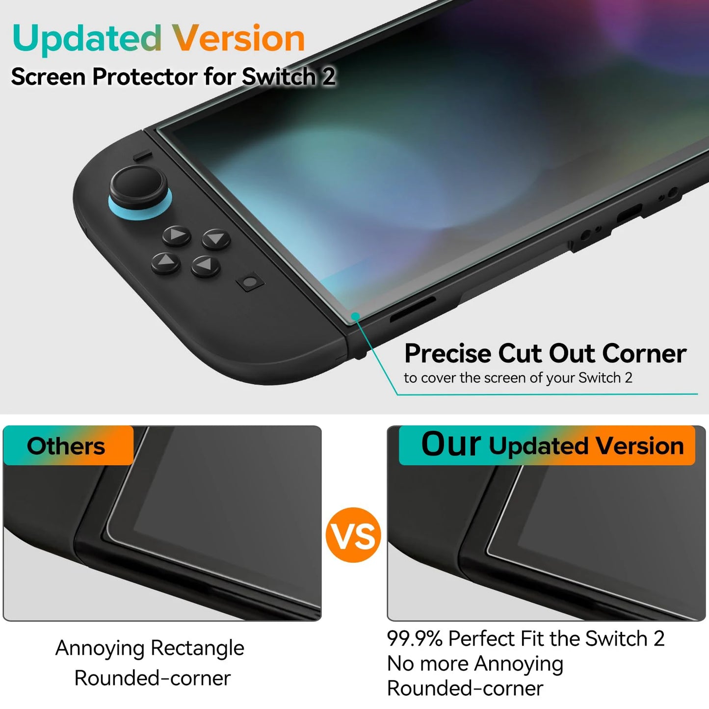 1/2/3Pcs Screen Protector Tempered Glass for Switch 2 Transparent HD Clear Anti-Scratch Screen Protector Accessories
