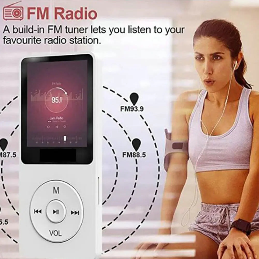 MP3 Player Outdoor Sports Fitness Mini Walkman Mp4/mp3 Support Bluetooth Lossless Music Player FM Radio Recorder Sport 128GB Hf
