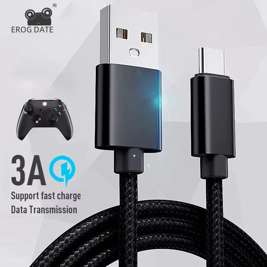 DATA FROG 1m/2m/3m Charging Cable for PS5/Xbox Series S X Controller USB Type C Power Cord for PS5 Gamepad Accessories