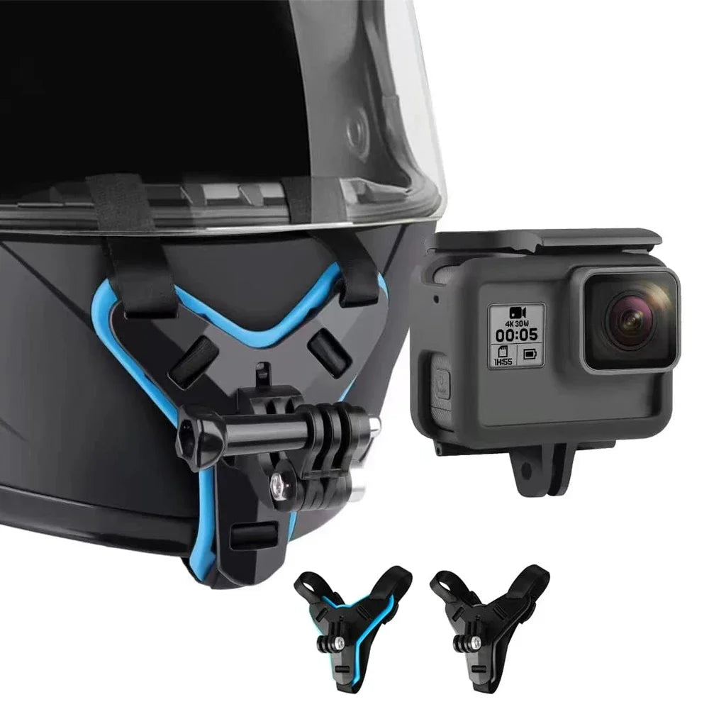Motorcycle Helmet Chin Strap Mount for GoPro Hero 13 12 11 10 9 8 DJI Osmo Insta360 SJCAM SJ4000 AKASO Action Camera Accessories