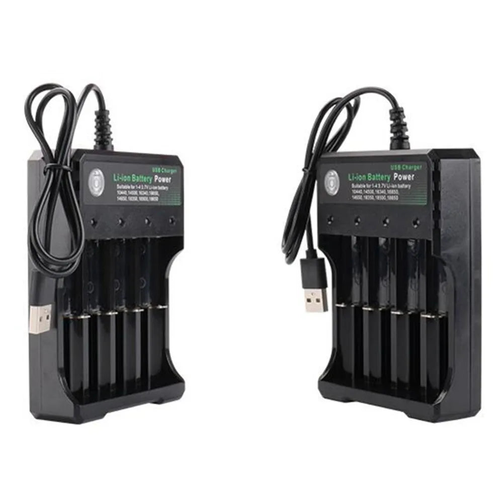 4 Slot USB Charger Independent Charging 4.2V Li-ion Battery 2X 3X 4X Portable Rechargeable Battery Charger for 18650 18350 18500
