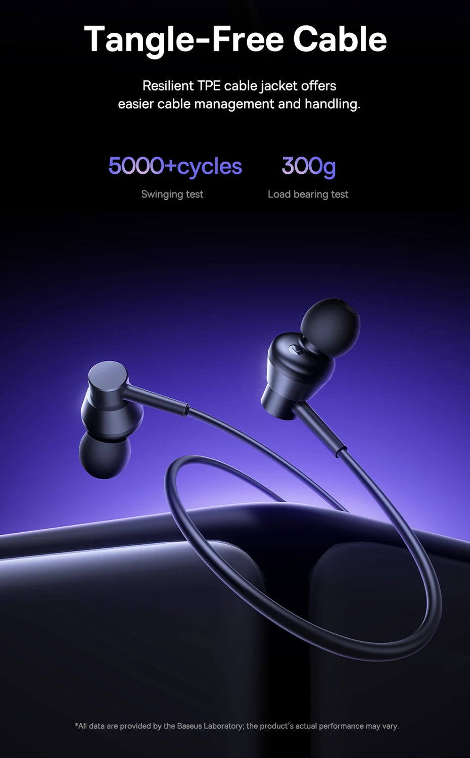 Baseus Encok CZ11/HZ11 Wired Earphones Type-C/3.5mm Jack Wired Headphones With Mic 120°Angle For Laptop Computer Tablet Phone