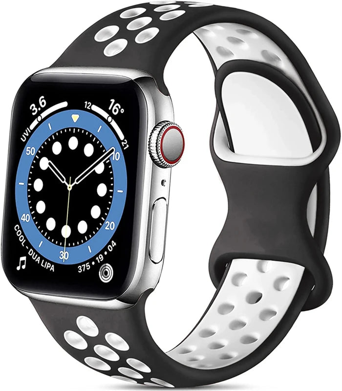 Silicone Watch Strap For Apple watch 44MM/45MM/46MM 49MM/38MM/40/41MM Sports Rubber Band Iwatch Series Ultra 11 10 9 8 7 6 SE 5