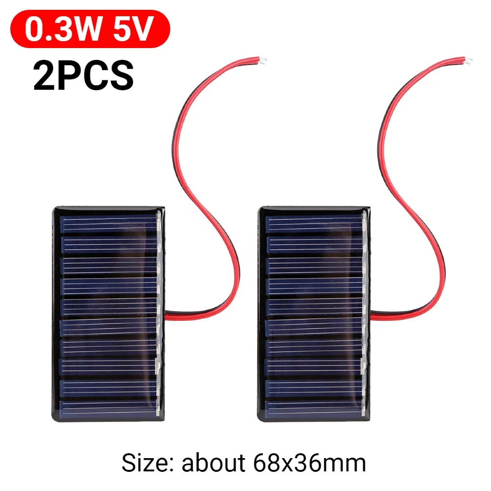 5W 5V/12V 1W 3V Mini Solar Panel Polysilicon Solar Epoxy Panel Module Light Cell Battery Charger for 3-12V Battery Charging