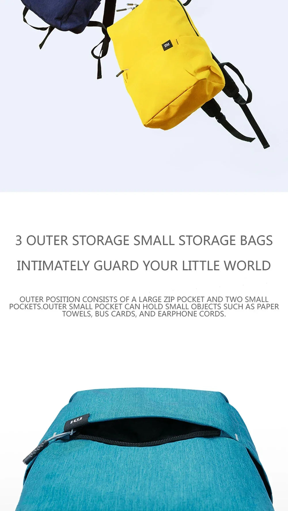 Original Xiaomi Mi Small Backpack City Leisure Travel Sports Bag 10L Waterproof Bag Unisex Multicolor Combination Smart Bag