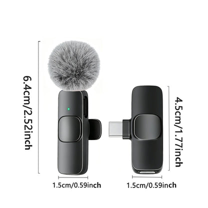 Type-C Port Professional Wireless Lavalier Microphone for Smartphones, Computers and Cameras, Plug and Play