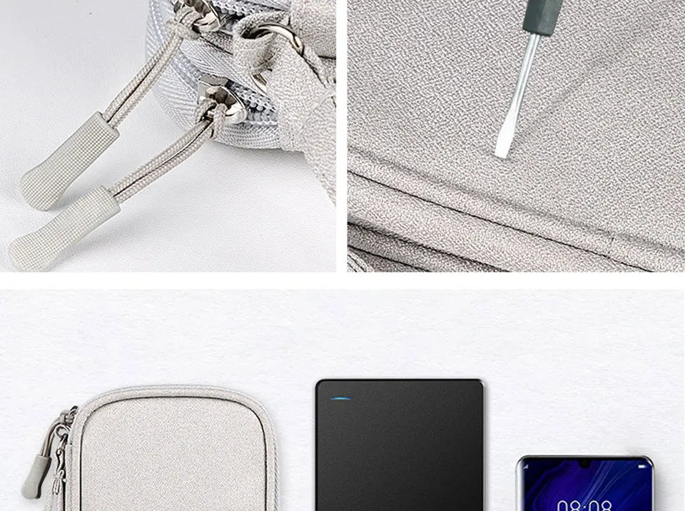 Data Cable Storage Bag Waterproof Portable Carry Case Layers Storage Bag Travel Organizer Bag for Cable Cord USB Charger