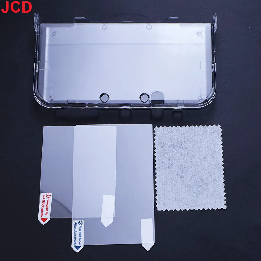 JCD Plastic Clear Crystal Shell Skin Case Cover For 3DS 3DS XL LL New 3DS New 3DS XL/LL Game Console With Screen Protective Film