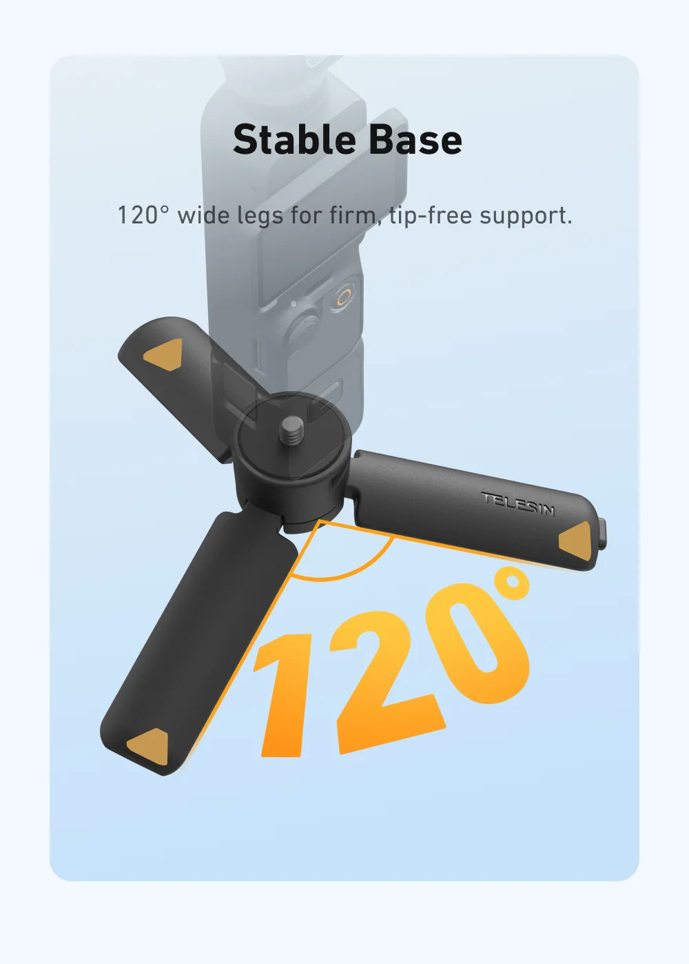 TELESIN Mini Quick Release Universal Tripod Hand grip for GoPro Insta360 DJI Osmo Action Camera With 1/4 Screw Adatper