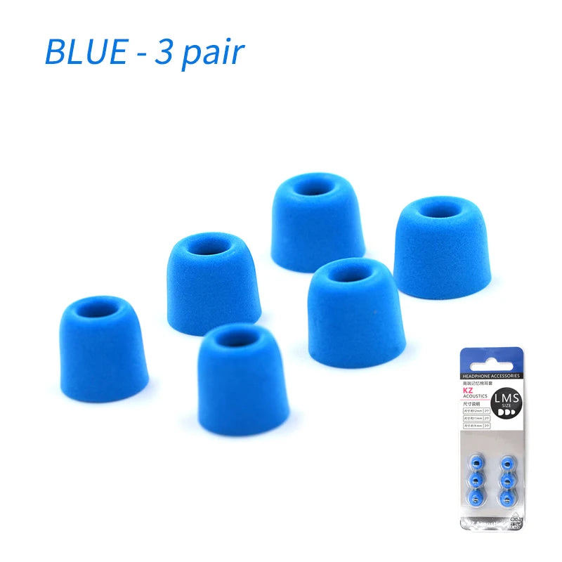 KZ 3Pair(6pcs) Noise Isolating Comfortble Memory Foam Ear Tips Ear Pads Earbuds For In Earphone For KZ Headphones ZSX EDXPro PR3